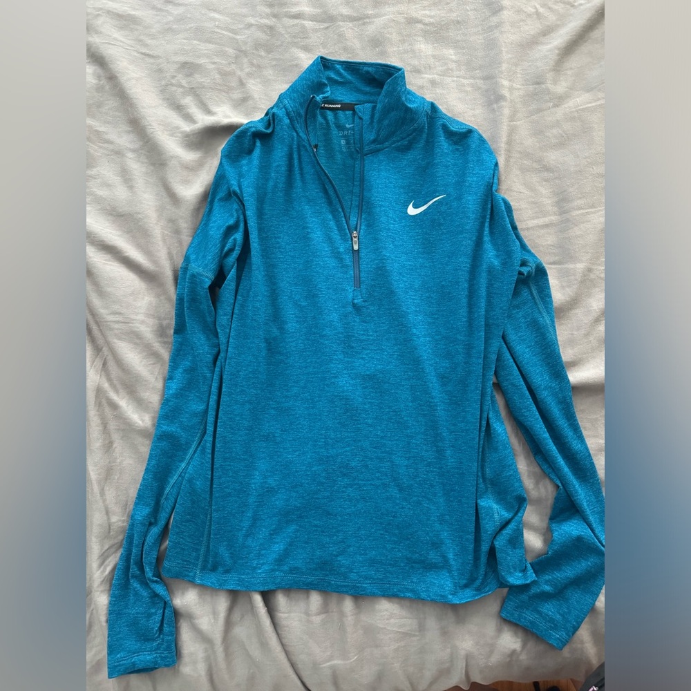 Blue nike running quarter zip size small